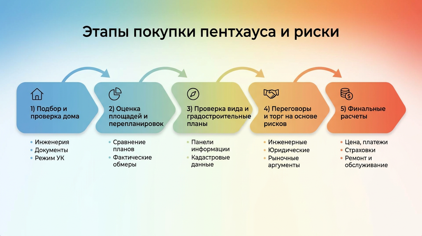 Этапы покупки пентхауса и риски